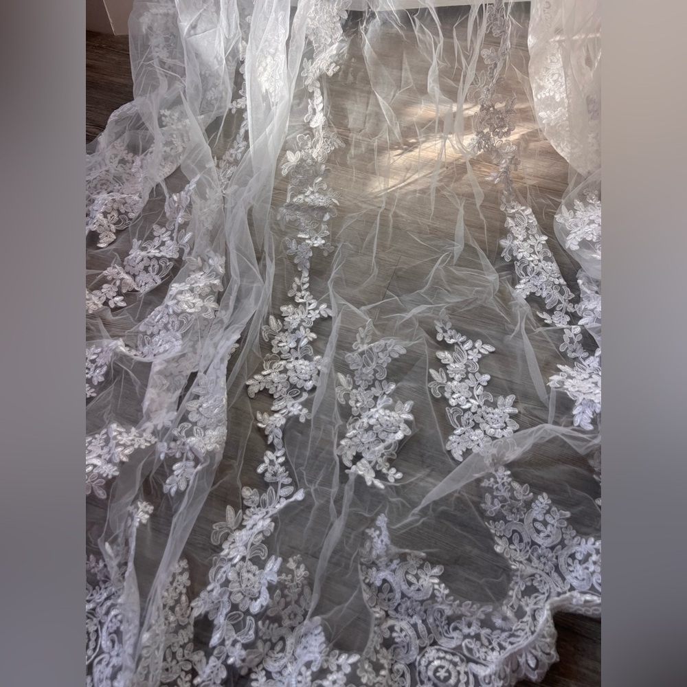 Move out sale: White Bridal Veil Lace Trim